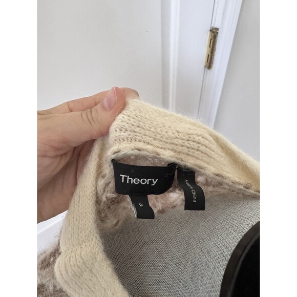 Theory Women's Stripe Baby Alpaca-Blend Sweater Minimalist Luxury - Picture 3 of 5